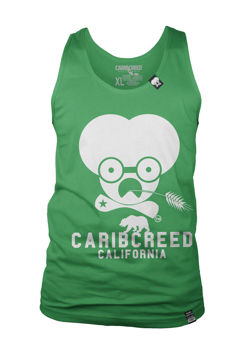 Green Tagged Classic Tanks -  Green | White | Black - CaribCreed (California) T-shirt Dispensary