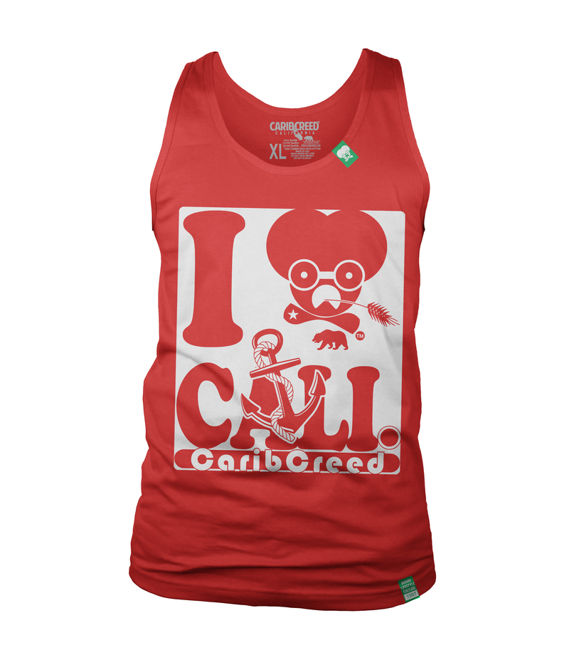 I Love Cali Classic Tanks - Red | Black | Green - CaribCreed (California) T-shirt Dispensary